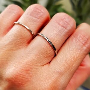 LOVE Silver Stacking Rings (2 rings)